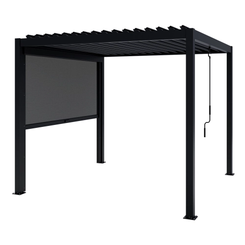 Zestaw Pergola ogrodowa tarasowa aluminiowa NORDVIC Skyline 3 x 3 m Antracyt + Roleta 3 m